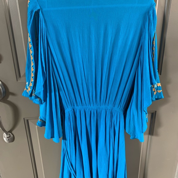 NWOT Free People Turquoise Cora Mini Dress - Picture 8 of 11